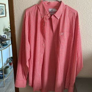 Southern tide red checkered button down